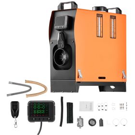 Diesel Air Heater, 8 kW DC12-24V, Fast Heating Diesel Parking Heater with Remote Control and Color Digital Display, Low Noise, Voice Announcement