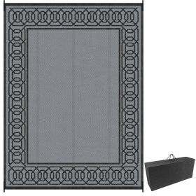 9' x 12' RV Mat, Outdoor Patio Rug / Large Camping Carpet with Carrying Bag, Waterproof Plastic Straw, Design for Backyard