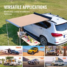 Car Side Awning, Large 6.6' x 8.2' Shade Coverage Vehicle Awning, PU3000mm UV50+ Retractable Car Awning with Waterproof Storage Bag, Height Adjus